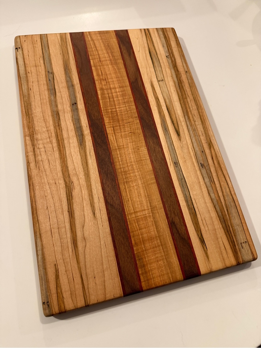 NEW unique Handcrafted Striped Wood Cutting/Serving Board - Multiwood